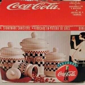Coca-Cola Red and White Canister Set